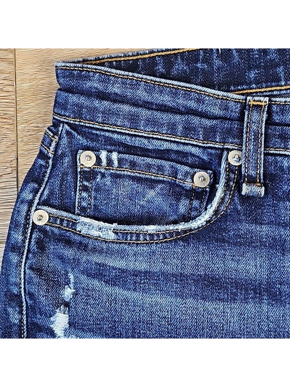 Rag & Bone Dre Low Rise Slim Boyfriend Distressed Destructed Jean in Harper Wash - Picture 5 of 16